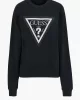 Guess CN PYTHON TRIANGLE LOGO FLECEE Kadın Siyah Sweatshirt W5RQ09K8802-JBLK