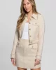 Guess DAPHNEE CROPPED JACKET Kadın Krem Ceket W5RN47WGW82-F0DP