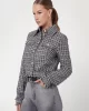 Guess DAPHNEE CROPPED JACKET Kadın Siyah/Beyaz Ceket W5RN47WGW82-F9RS