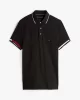 Tommy Hilfiger FLAG CUFF SLIM FIT POLO Erkek siyah T-shirt MW0MW38458BDS