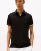 Tommy Hilfiger FLAG CUFF SLIM FIT POLO Erkek siyah T-shirt MW0MW38458BDS