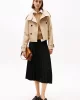 Tommy Hilfiger FLUID PLEATED PULL ON MIDI SKIRT Kadın Siyah Etek WW0WW43886BDS