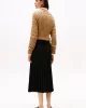 Tommy Hilfiger FLUID PLEATED PULL ON MIDI SKIRT Kadın Siyah Etek WW0WW43886BDS