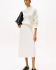 Tommy Hilfiger FLUID PLEATED PULL ON MIDI SKIRT Kadın Beyaz Etek WW0WW43886Z00