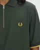 Fred Perry CREPE PIQUE ZIP NECK SHIRT Erkek  T-shirt M9886-X89