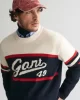 Gant Erkek Lacivert Relaxed Fit Bisiklet Yaka Logolu Kazak