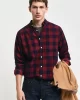 Gant Erkek  Kırmızı Regular Fit Düğmeli Yaka Kareli Gömlek