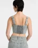 Guess GO ZIP BUSTIER Kadın Mavi Crop W5GG25D5OTA-GDSR