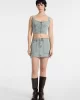 Guess GO ZIP BUSTIER Kadın Mavi Crop W5GG25D5OTA-GDSR