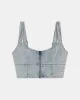 Guess GO ZIP BUSTIER Kadın Mavi Crop W5GG25D5OTA-GDSR