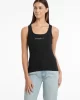 Guess Jeans GJ TANK TOP SLIM RIB EMBRO Kadın Siyah T-shirt W5RP48KA0H1-JBLK