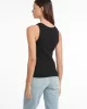 Guess Jeans GJ TANK TOP SLIM RIB EMBRO Kadın Siyah T-shirt W5RP48KA0H1-JBLK