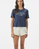 Guess CLEMATIS CROP KIMONO SS TEE Kadın Mavi T-shirt V5GI09K9RM1-G7JX