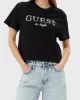 Guess CLEMATIS CROP KIMONO SS TEE Kadın Siyah T-shirt V5GI09K9RM1-JBLK