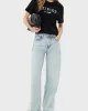 Guess CLEMATIS CROP KIMONO SS TEE Kadın Siyah T-shirt V5GI09K9RM1-JBLK