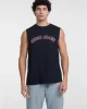 Guess Jeans GJ MUSCLE COLLEGIATE TANK Erkek Lacivert T-shirt M5GP31K8HM0-A71W