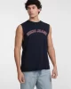 Guess Jeans GJ MUSCLE COLLEGIATE TANK Erkek Lacivert T-shirt M5GP31K8HM0-A71W