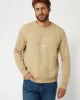 Guess Treated Trıangle Cn Sweatshırt Erkek Bej Sweatshirt M4YQ07KBY51-G036