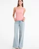 Guess Jeans GJ TANK TOP SLIM RIB EMBRO Kadın Pembe T-shirt W5RP48KA0H1-G682