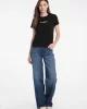 Guess Jeans GJ SS CN REG 3D EMBR GUESS TEE Kadın Siyah T-shirt W5RI54J1314-JBLK