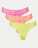 Guess 3PACK BASIC LACE THONG Kadın Çok Renkli İç Çamaşırı O5RG18KC5L0-F26W