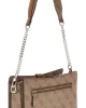 Guess ZAMIRA TOP ZIP SHOULDER BAG Kadın Kahverengi Omuz Çantası HWSG9629180-LTL