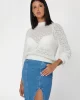 Guess KENSLEY CN LS SWTR Kadın Beyaz Kazak W4BR22Z3HQ0-G012