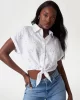 Guess NEW SS BRIGITTE EMBRO SHIRT Kadın Beyaz Bluz W5GH34WG822-G011