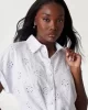 Guess NEW SS BRIGITTE EMBRO SHIRT Kadın Beyaz Bluz W5GH34WG822-G011