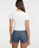 Guess Jeans GJ SL CN SNAP EMBRO SLIM TOP Kadın Beyaz T-shirt W5GP27KA0H1-G011