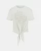 Guess Cn Ss Eyelet Tone On Tone Tee Kadın Beyaz T-Shirt W5GI18I3Z14-G012