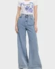 Guess SS CN FLOWER TRIANGLE TEE Kadın Beyaz T-shirt W5GI08J1314-G011
