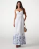 Guess BLANCHE PLACE EMBRO LONG DRESS Kadın Beyaz Elbise W5GK26WH580-G011
