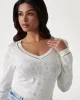 Guess ROSIE 4G VN LS SWTR Kadın Beyaz Kazak W5GR07Z3D60-G012
