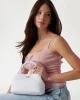 Guess SANSA TOP HANDLE CROSSBODY Kadın Beyaz El Çantası HWNG8476110-WHI