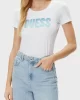 Guess CN SS GLITTER DEGRADE LOGO TEE Kadın Beyaz T-shirt W5GI14J1314-G011