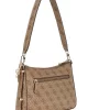 Guess Eco Erıca Top Zıp Shoulder Bag Kadın Kahverengi Omuz Çantası HWESG951018-LTL