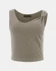 Guess Aımee Ss Jewel Drap Top Kadın Haki Bluz W5GP22KAQL2-G9D5