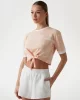 Guess Knot T-Shırt Kadın Pembe Crop V5GI05I3Z14-G6J4
