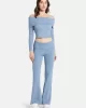 Guess Foldover Rıb Flare Nına Pant Kadın Mavi Pantolon W4BB53Z3K92-F7JO