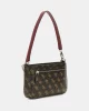 Guess NOELLE MINI TOP ZIP SHOULDER Kadın Kahverengi Mini Çanta HWQL7879720-BRO