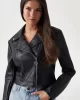 Guess Clemence Pu Leather Jacket Kadın Siyah Ceket W5RL22WE480-JBLK