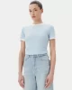 Guess MARIGOLD RIB SS TEE Kadın Mavi T-shirt V5GP08KCRN2-G7O3