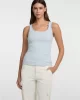 Guess jeans Gj Tank Top Slım Rıb Embro Kadın Mavi Atlet W5GP26KA0H1-G7O7