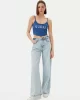 Guess SUNFLOWER RIB TOP Kadın Mavi Atlet V5GP16K8RT2-G7ER