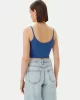 Guess SUNFLOWER RIB TOP Kadın Mavi Atlet V5GP16K8RT2-G7ER