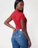 Guess Ss Cn Shıny Trıangle Tee Kadın Kırmızı T-Shirt W5RI11J1314-A51D