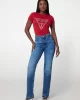 Guess Ss Cn Shıny Trıangle Tee Kadın Kırmızı T-Shirt W5RI11J1314-A51D