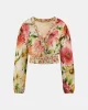 Guess Ls Colette V Neck Bow Top Kadın Çok Renkli Bluz W5GH40WG4G0-P0IY