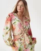 Guess Ls Colette V Neck Bow Top Kadın Çok Renkli Bluz W5GH40WG4G0-P0IY